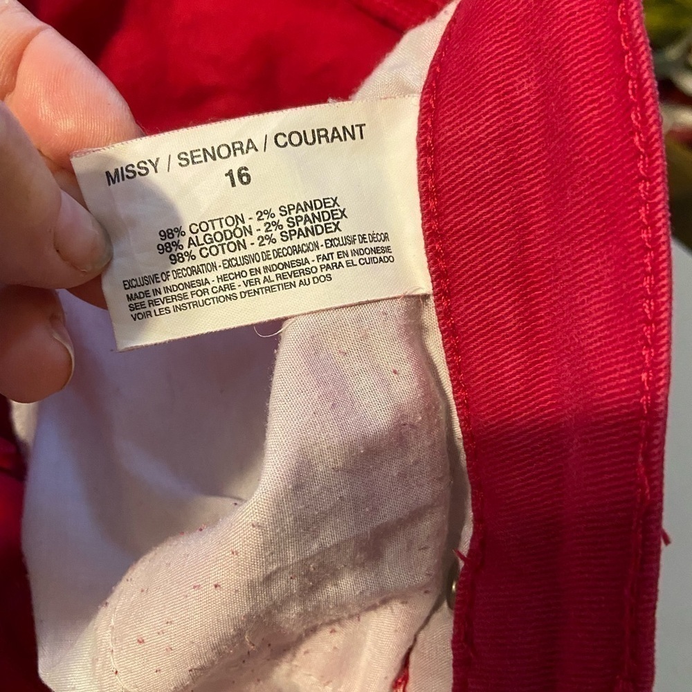 Gloria Vanderbilt Womens Size 16 Amanda Red Jeans - Picture 5 of 5